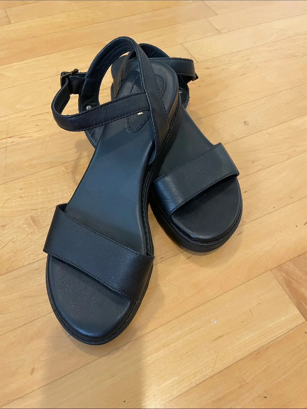 Portland Leather Platform Ankle-Strap Sandals